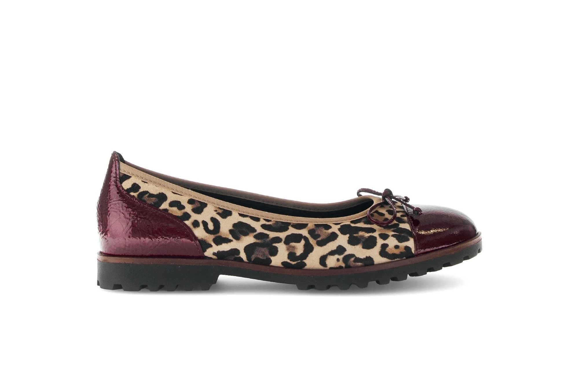 Ballerines léopard et rouge en cuir