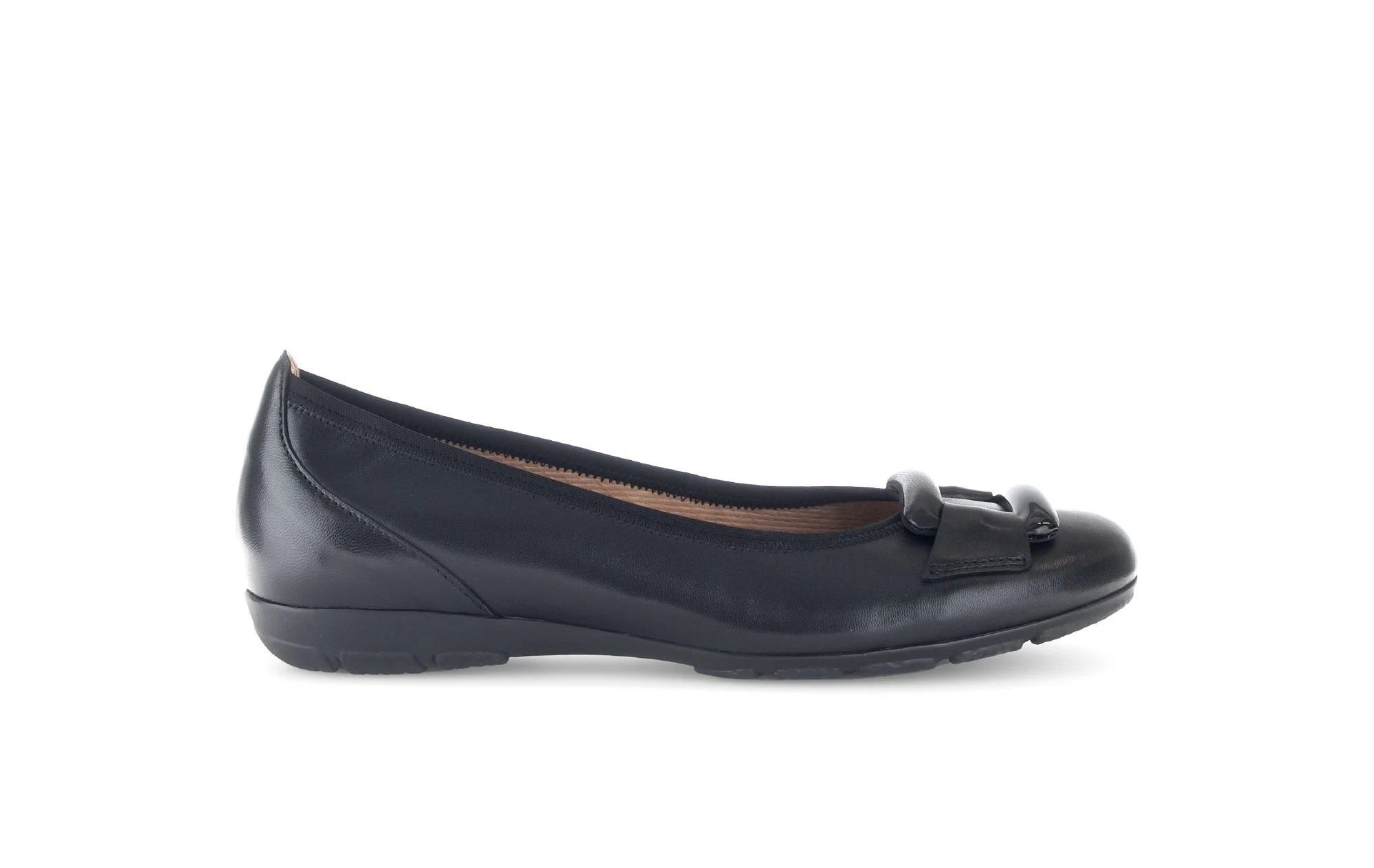 Ballerines noires en cuir lisse