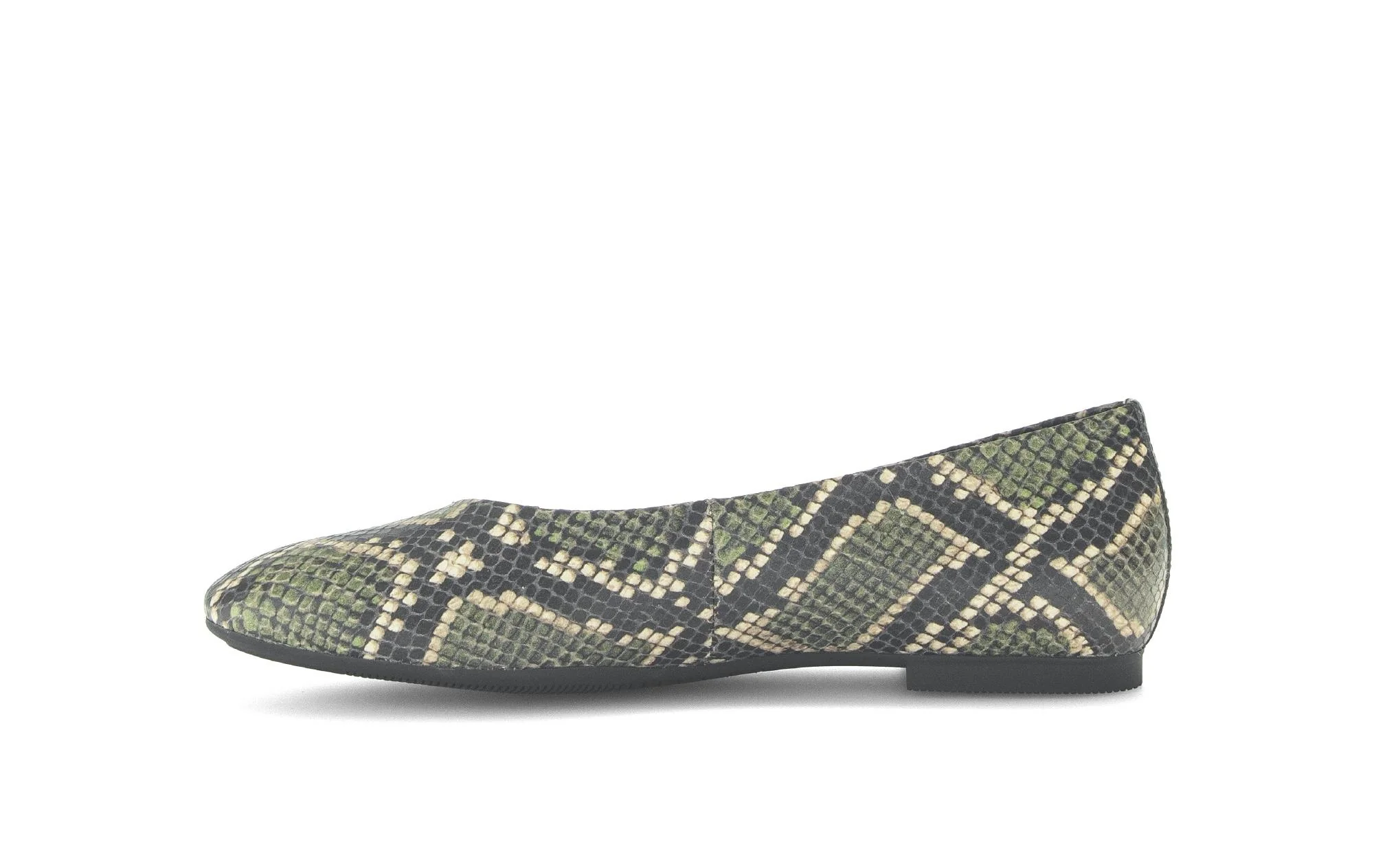 Ballerines vertes en cuir imprimé reptile - Image 2