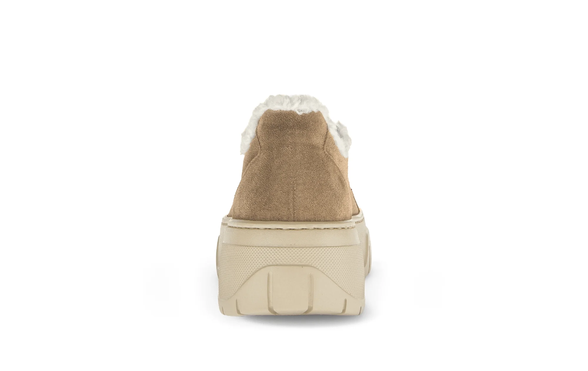Baskets beiges en velours/fourure - Image 2