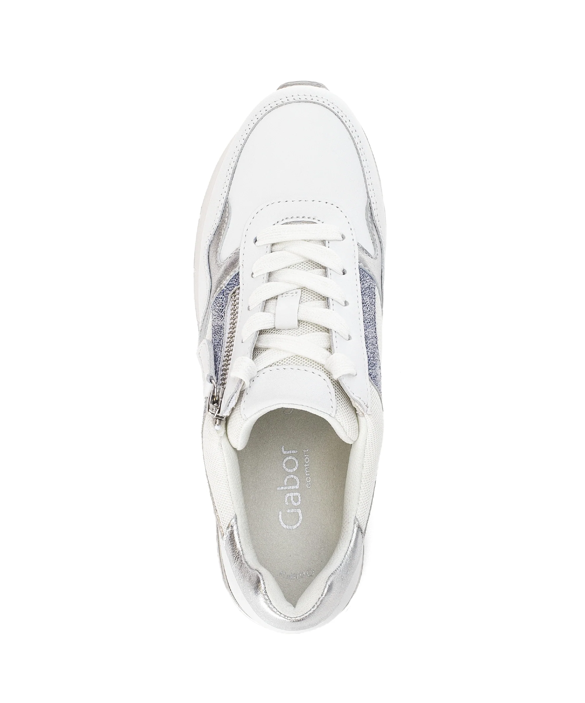 Baskets blanc/argent en cuir - Image 3