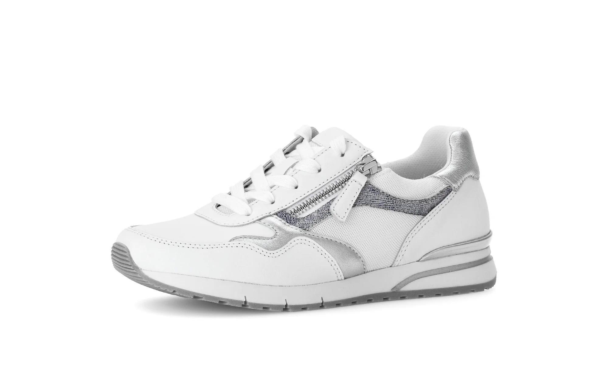 Baskets blanc/argent en cuir - Image 6