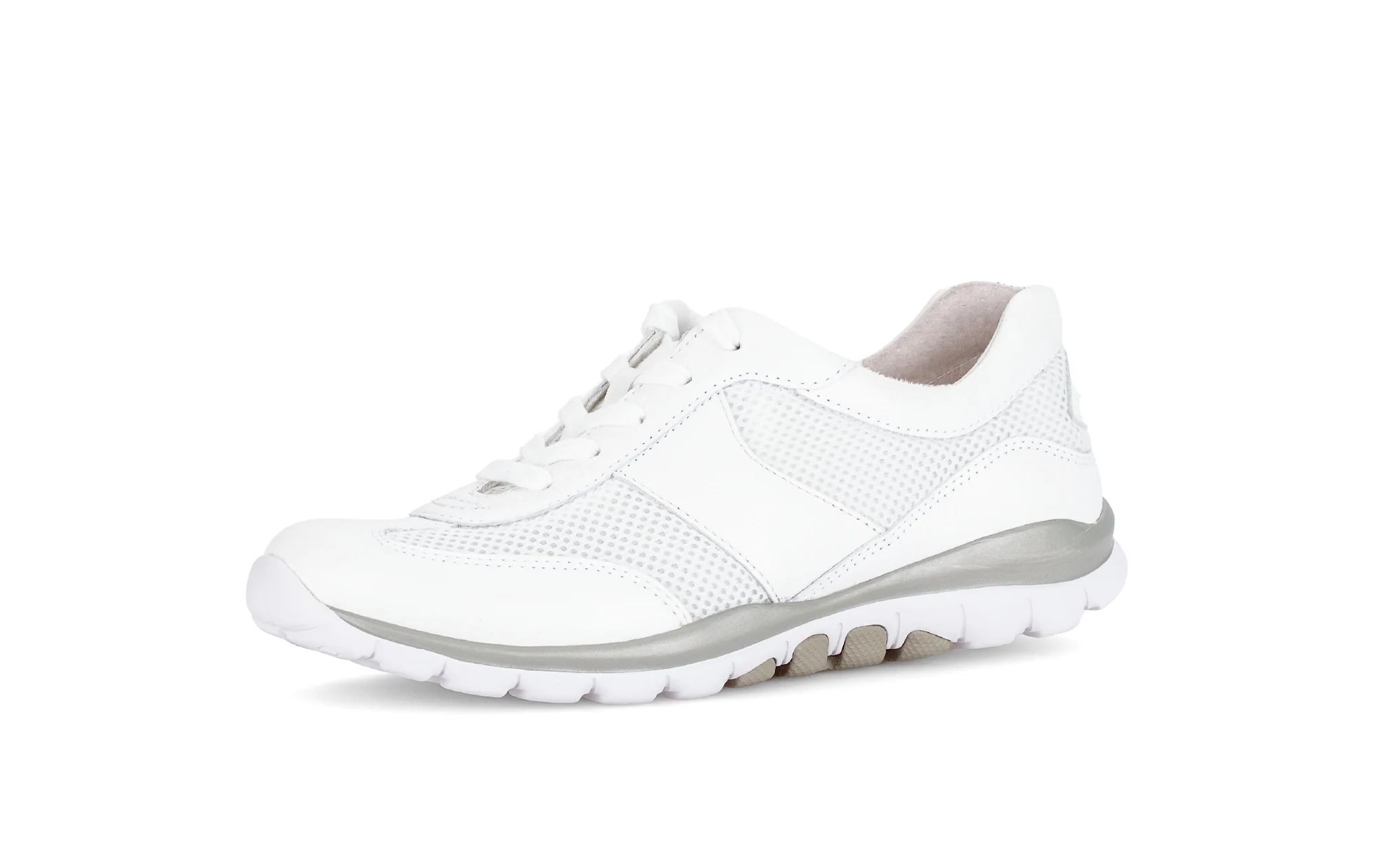 Baskets blanches en cuir et textile - Image 6