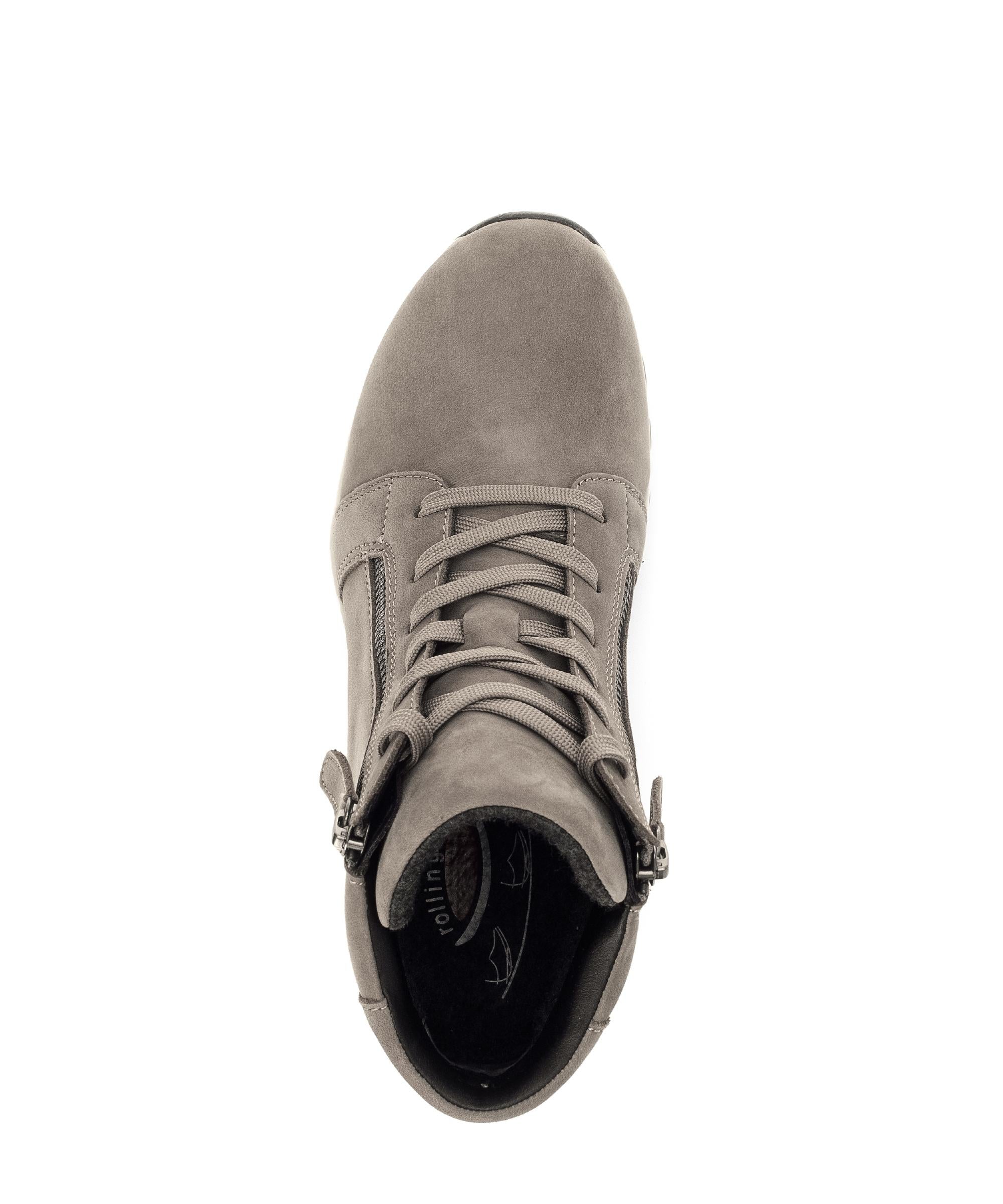 Baskets montantes beiges en cuir - Image 3