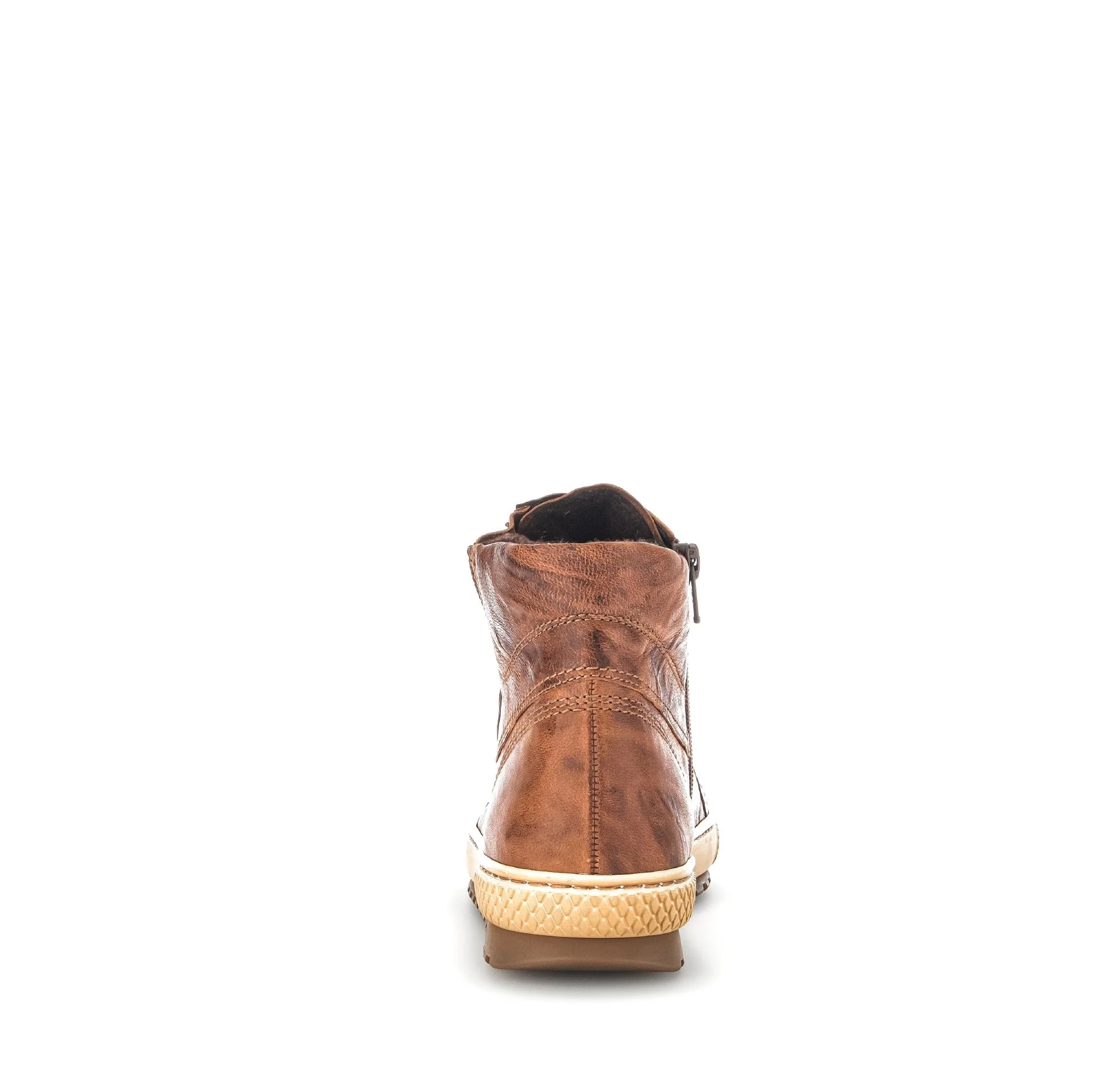 Baskets montantes marron en cuir gras - Image 4