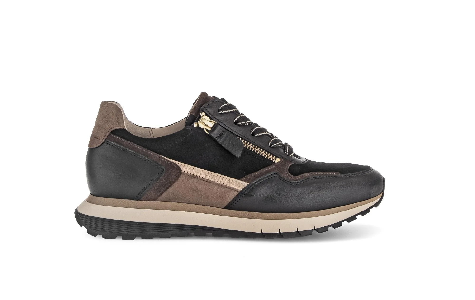 Baskets noires en cuir et nubuck
