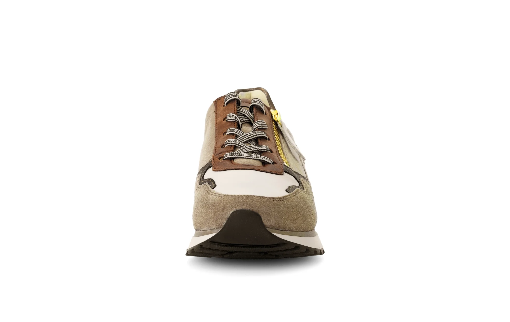 Baskets beige en combinaison cuirs - Image 4