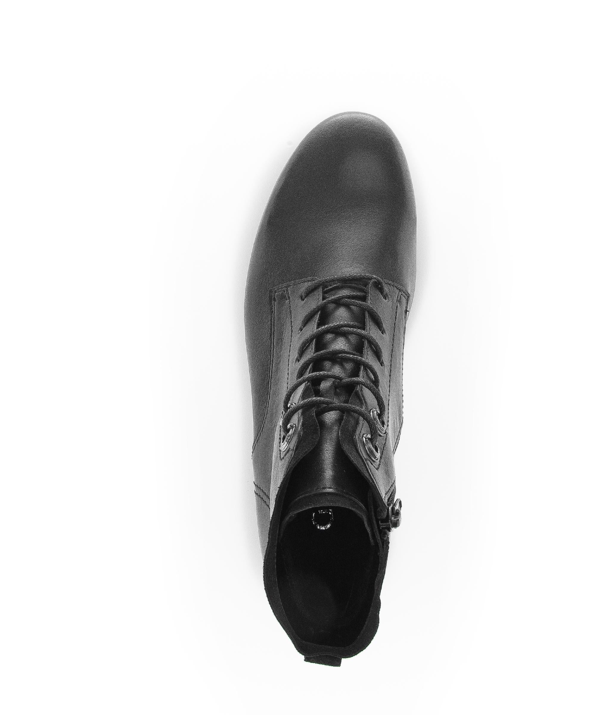 Bottines à lacets noires en cuir lisse - Image 3