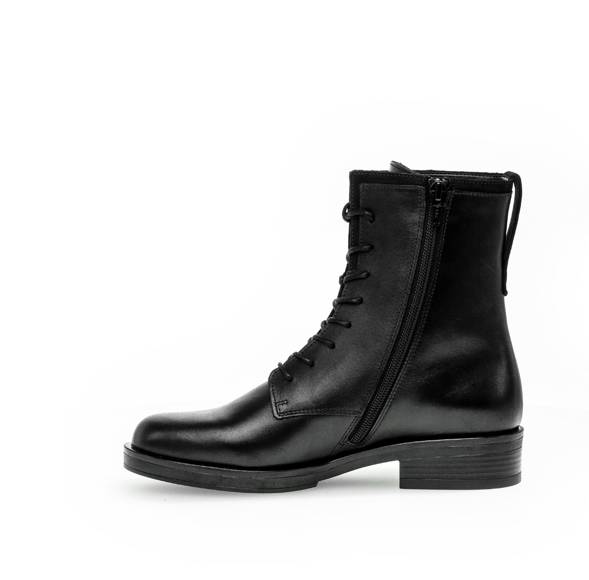 Bottines à lacets noires en cuir lisse - Image 2