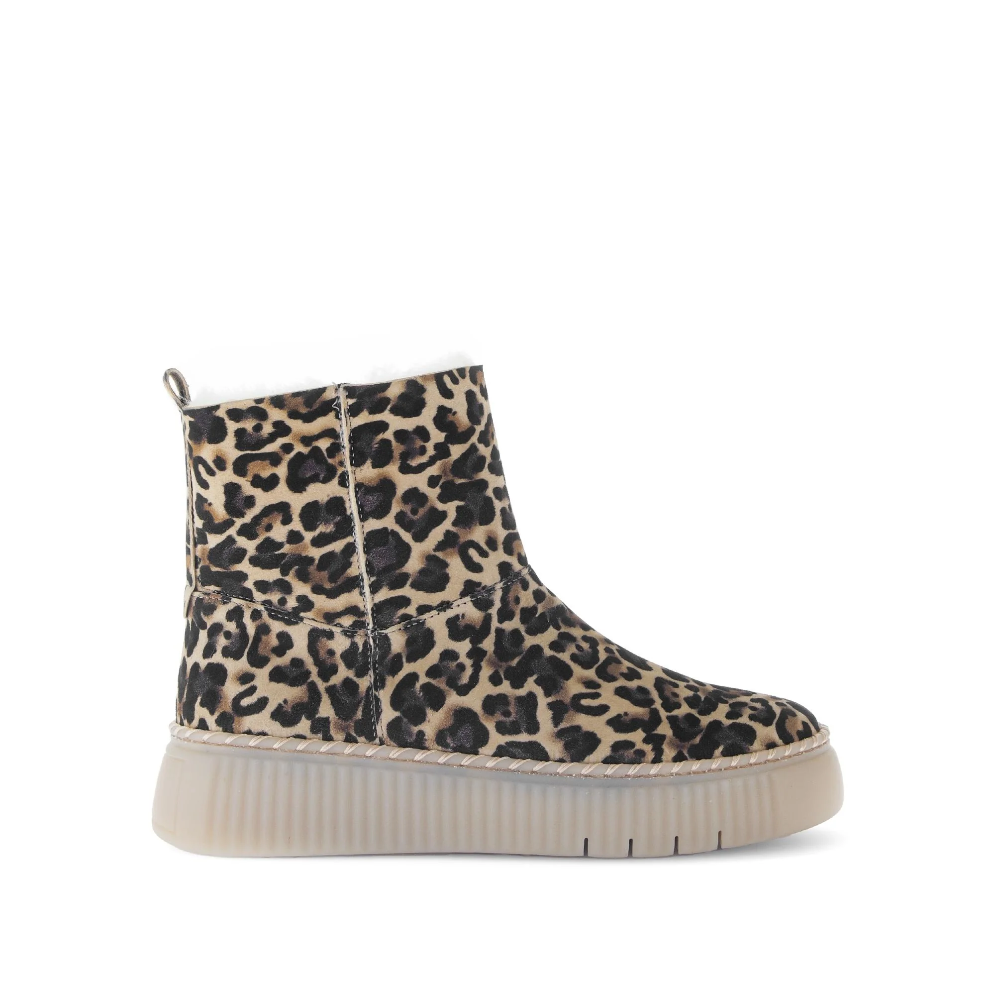 Bottines beiges en cuir