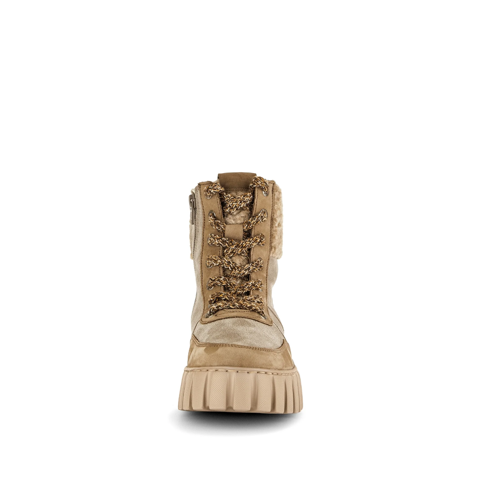 Bottines beiges en velours - Image 3