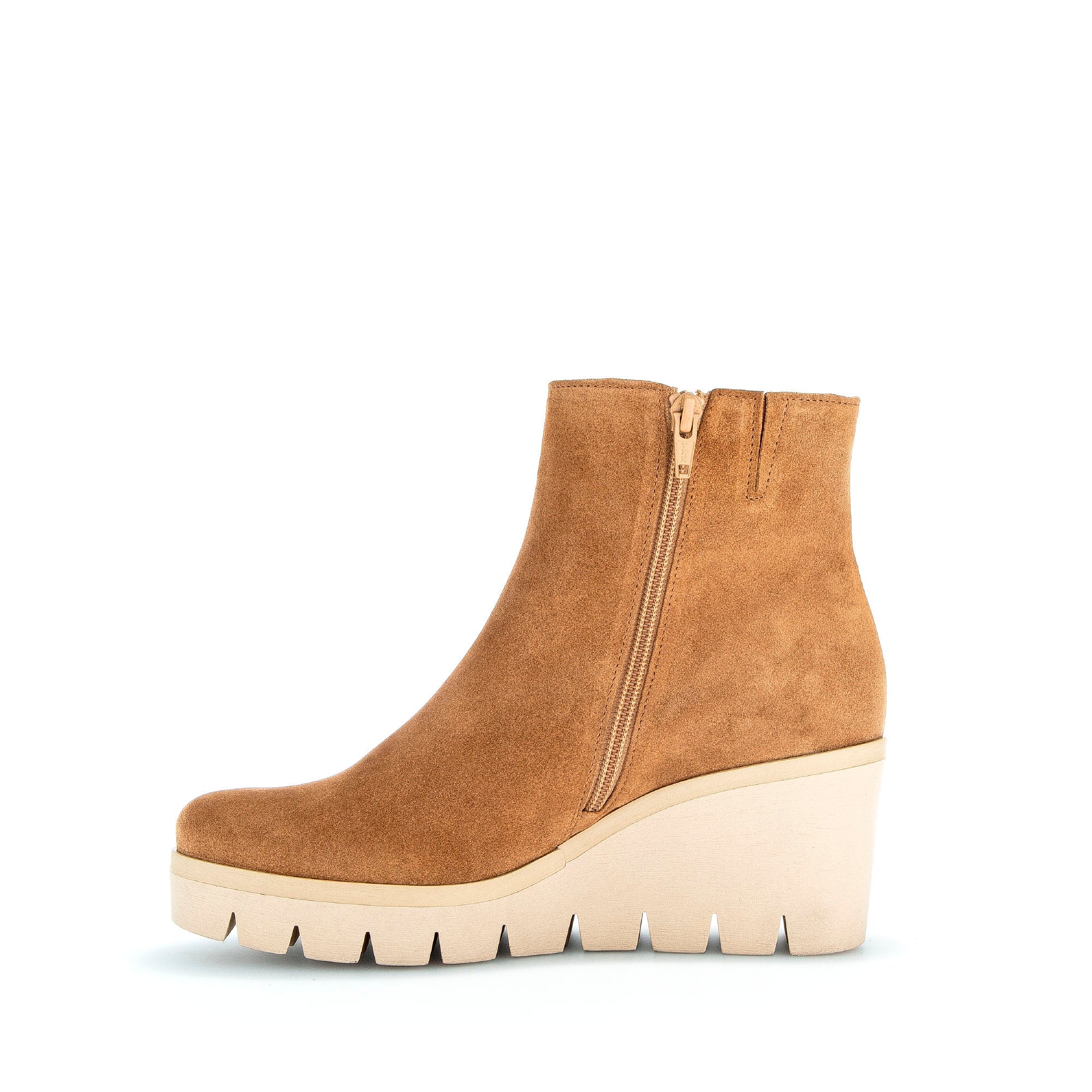 Bottines cognacs en cuir velours - Image 2