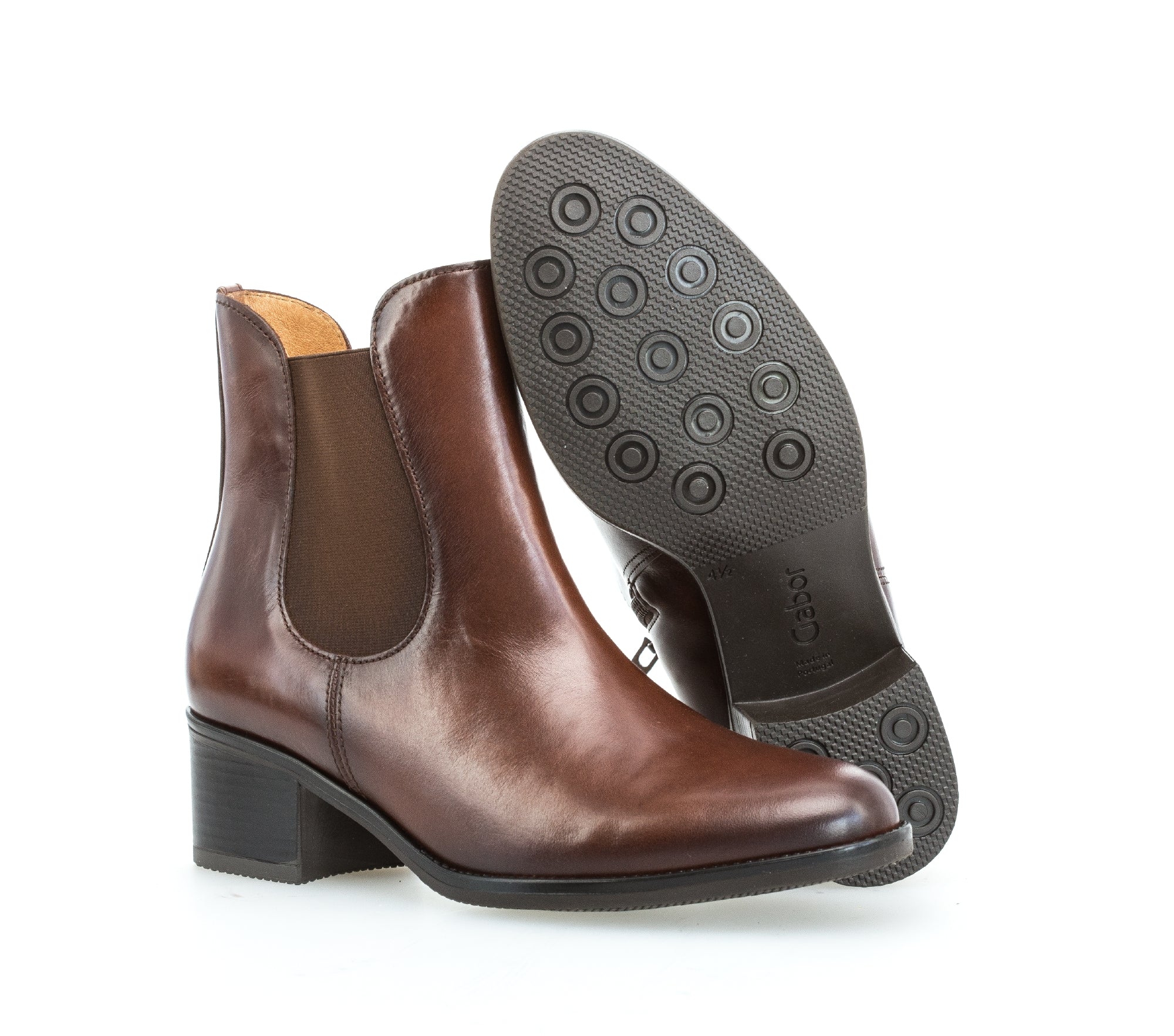 Bottines marron en cuir lisse - Image 3