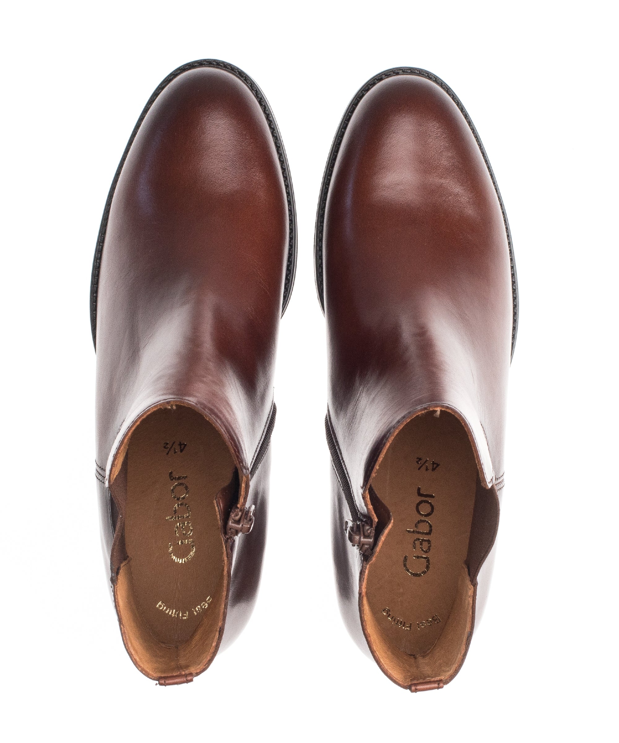 Bottines marron en cuir lisse - Image 4