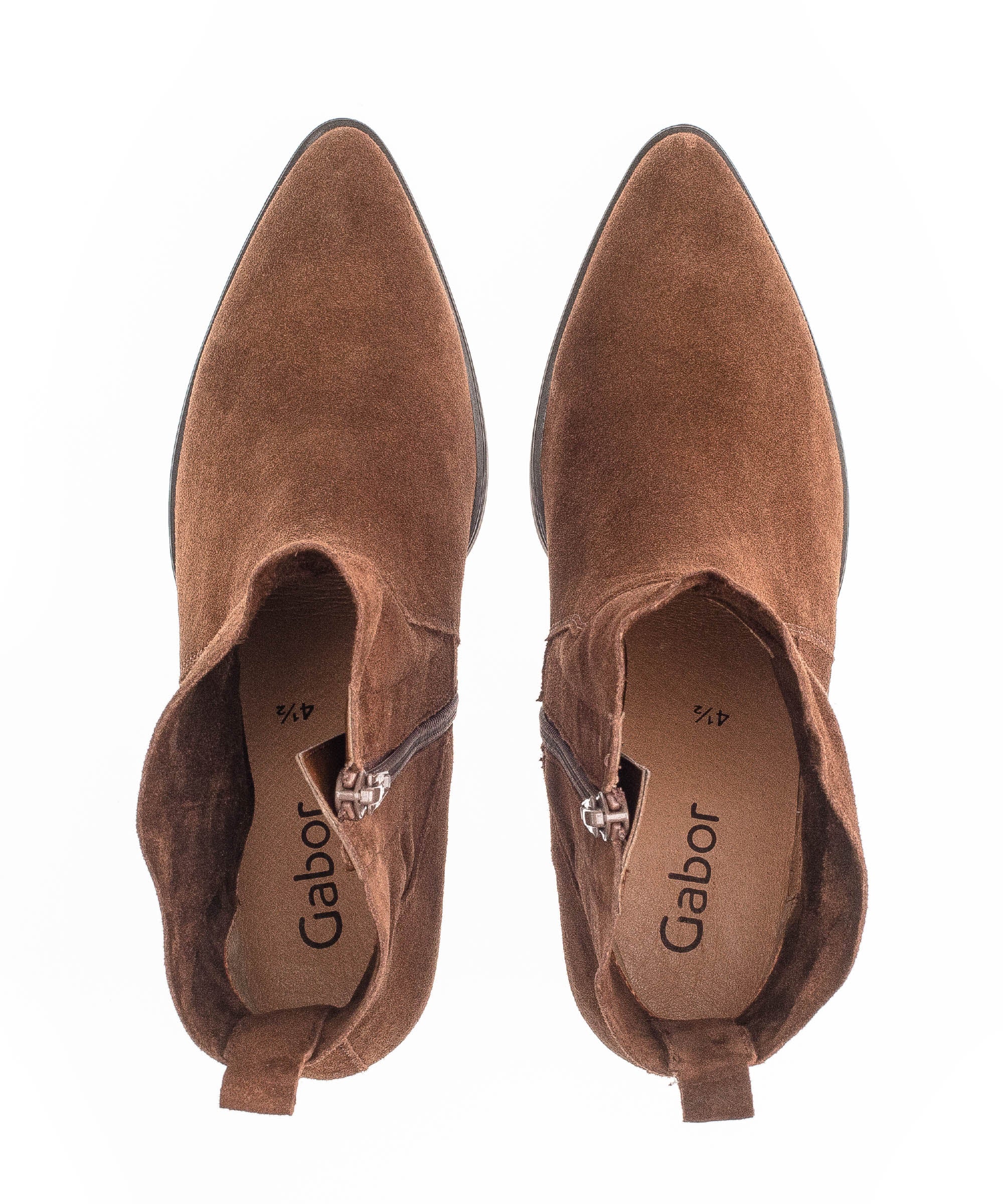 Bottines marron en velours - Image 4