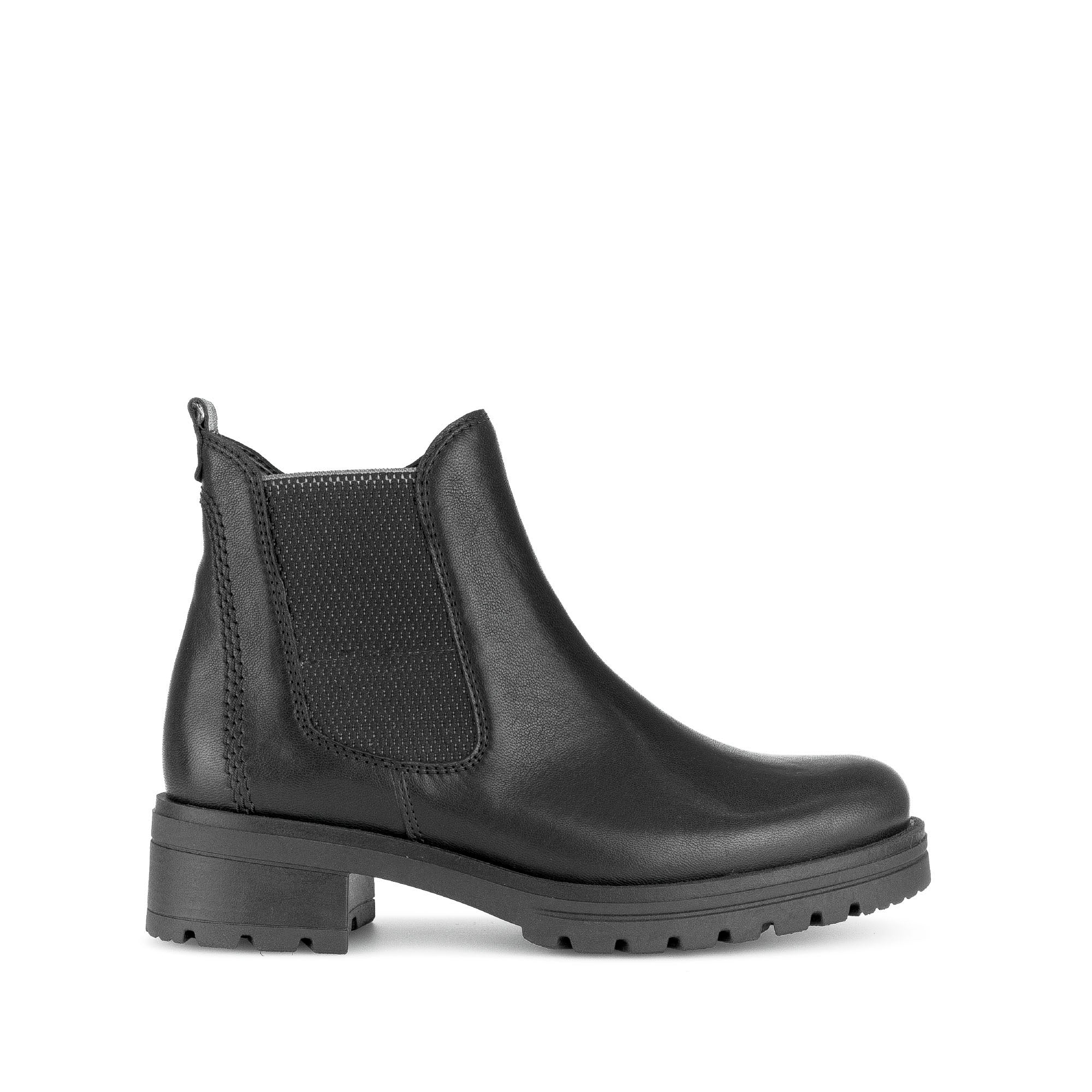 Bottines noires en cuir lisse