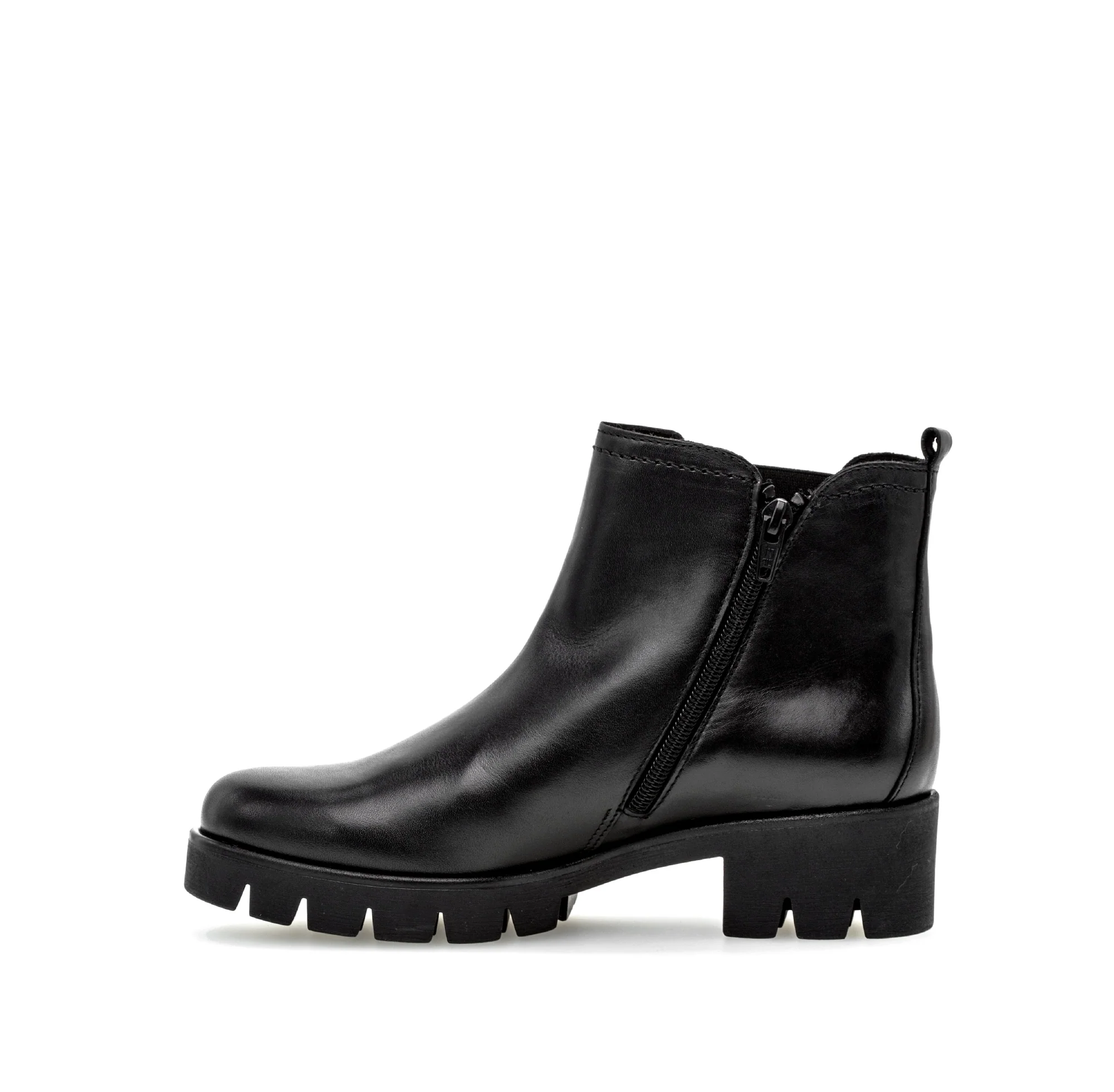 Bottines noires en cuir lisse - Image 2