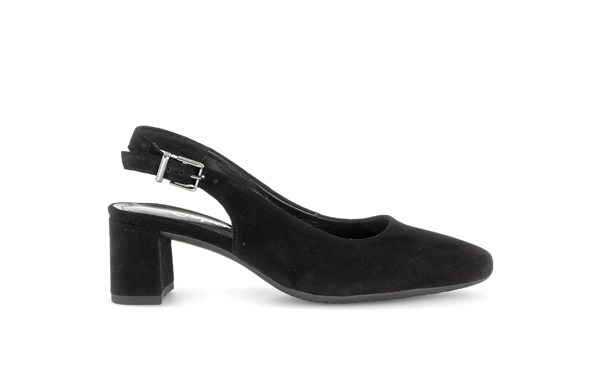 Escarpins brides arrière noires en nubuck