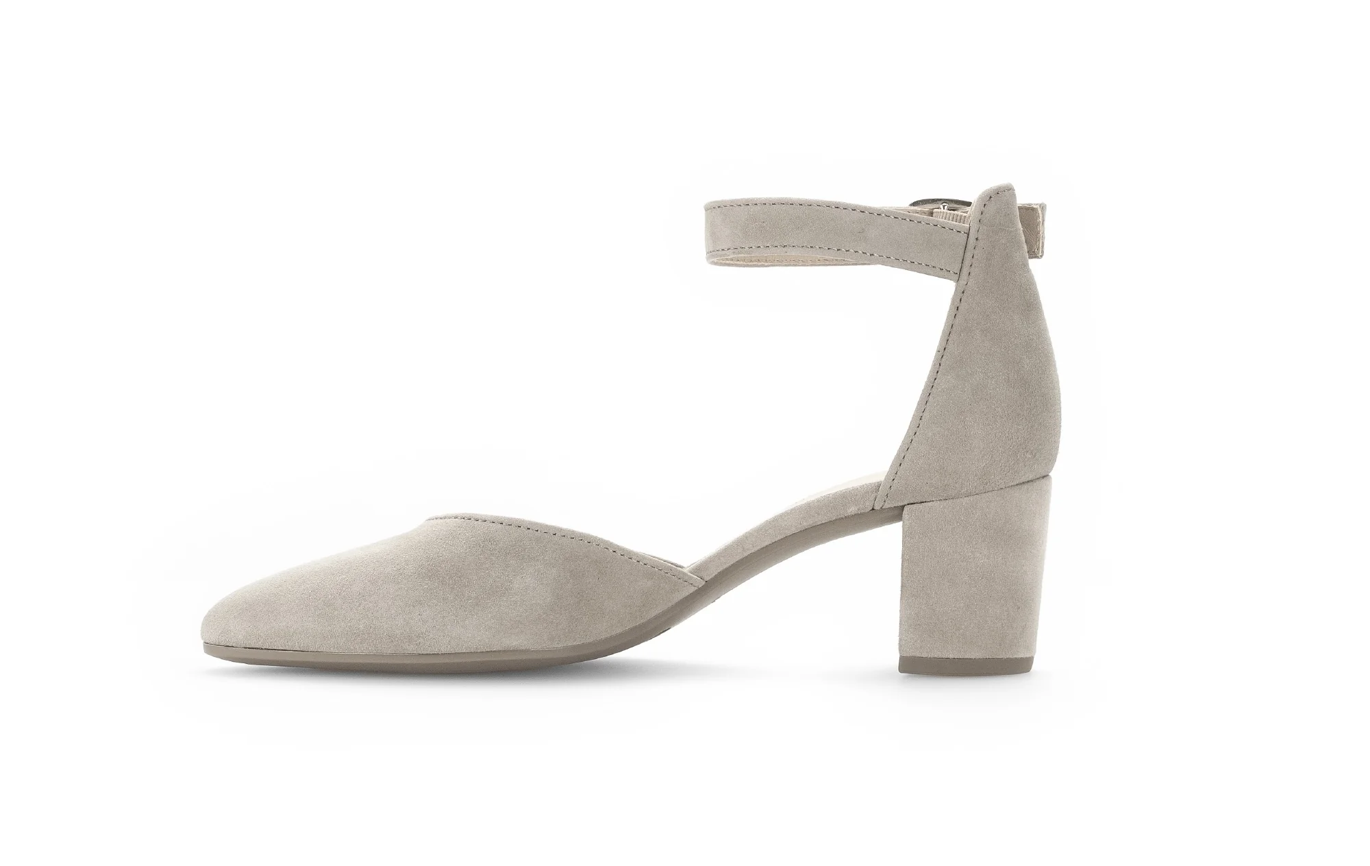 Escarpins beiges en cuir velours - Image 2