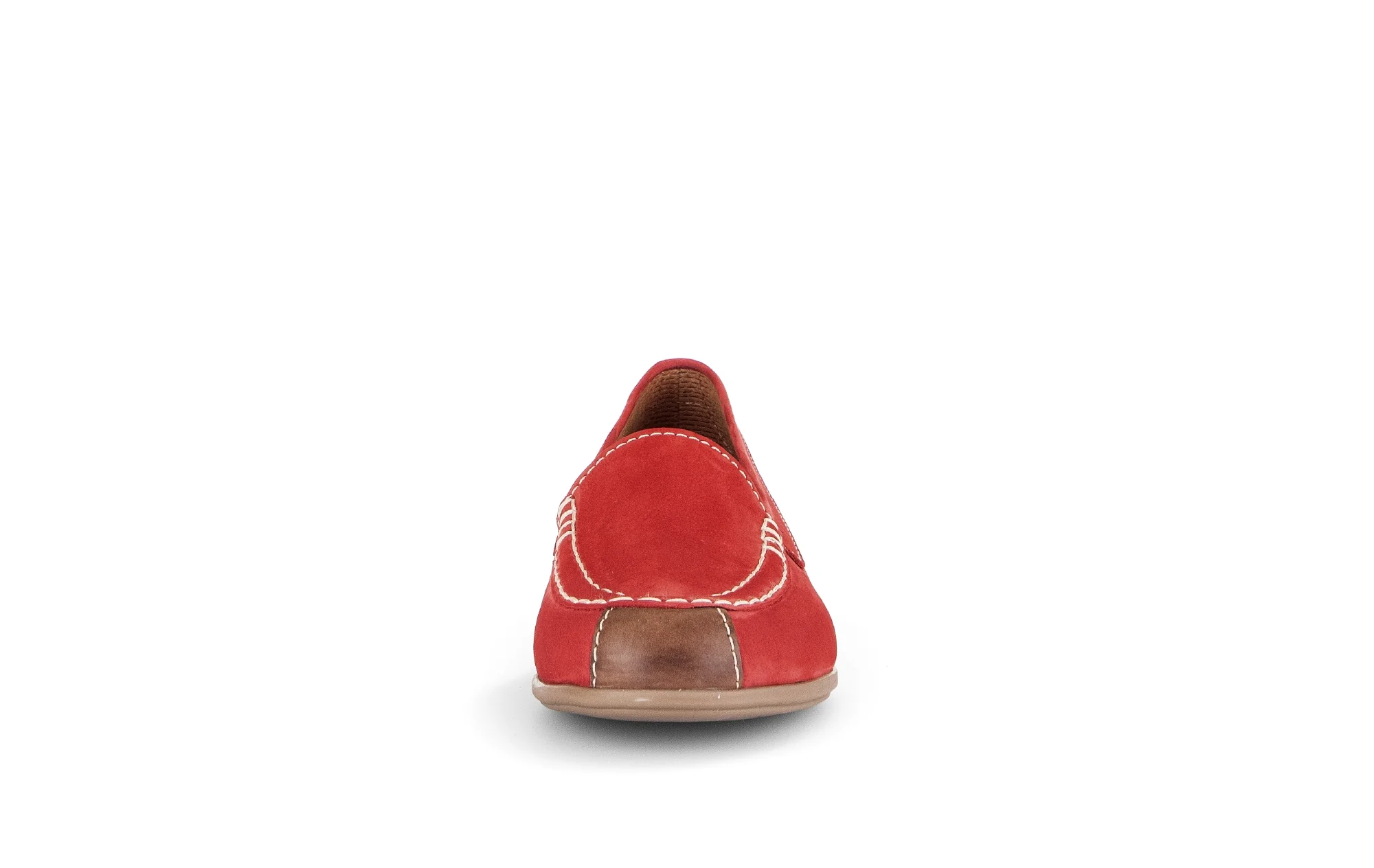 Mocassins rouge en nubuk/cuir - Image 4