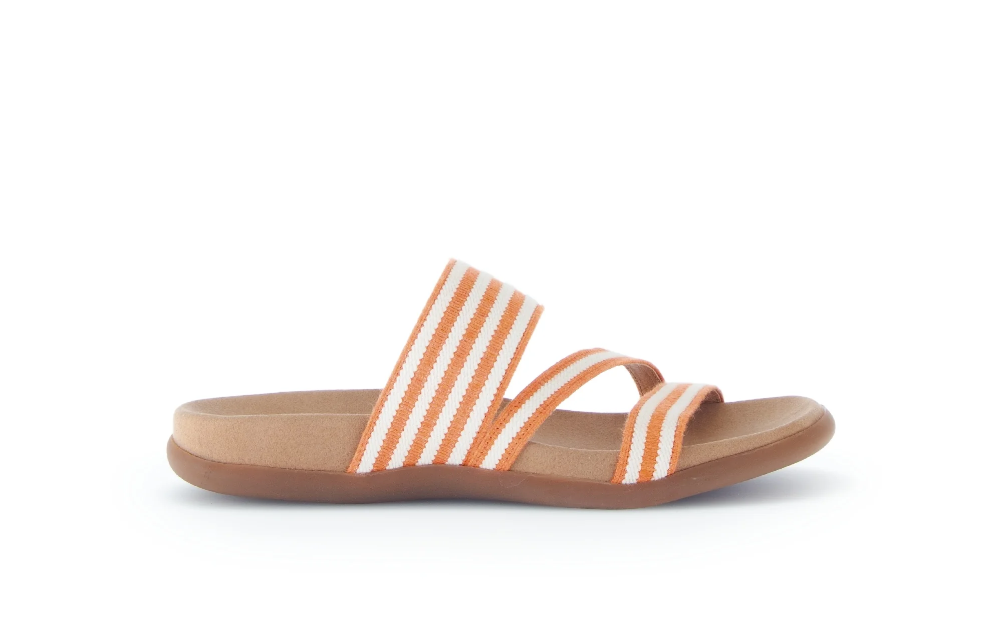 Mules oranges en bande élastique