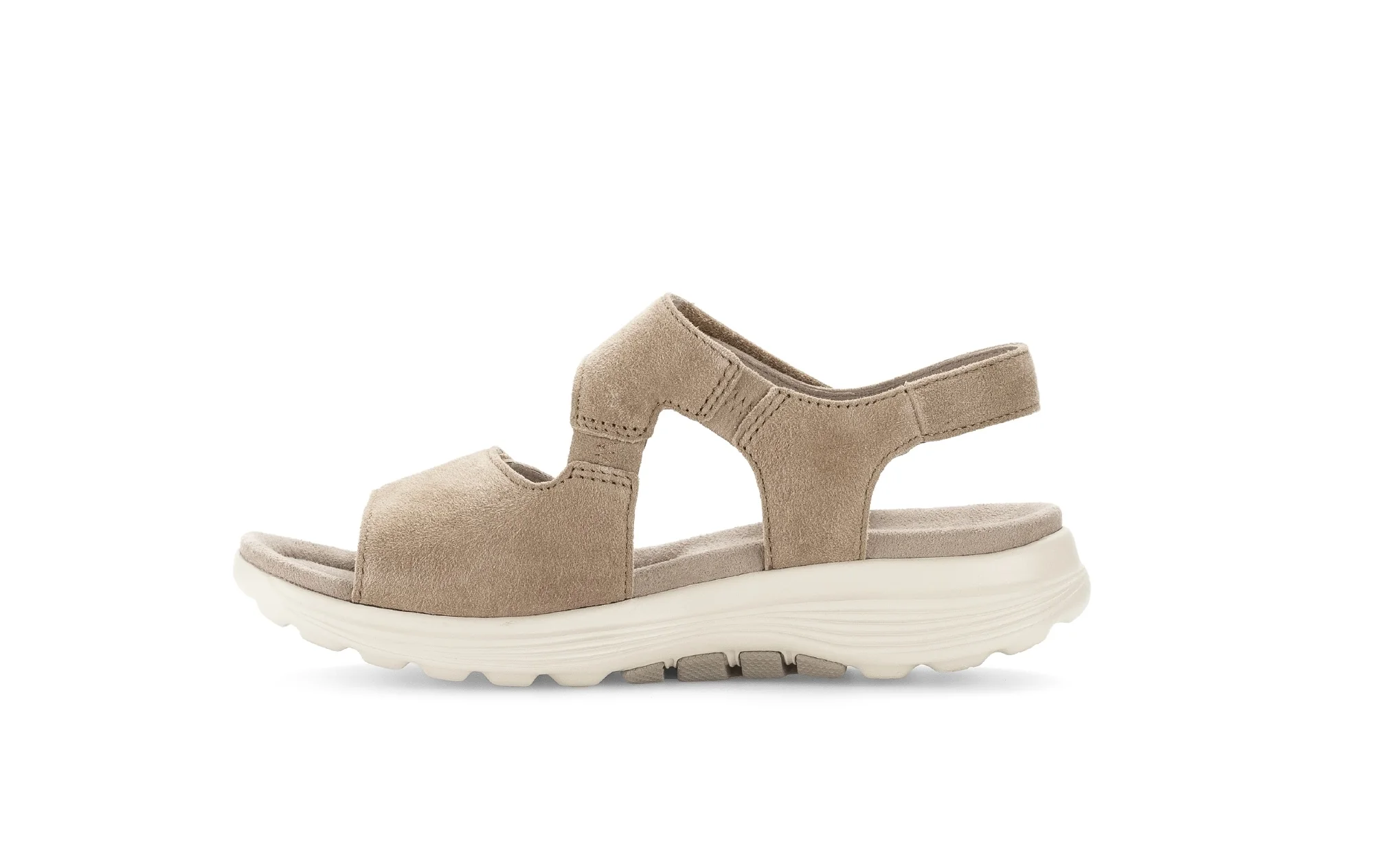 Sandales beiges en cuir velours - Image 2