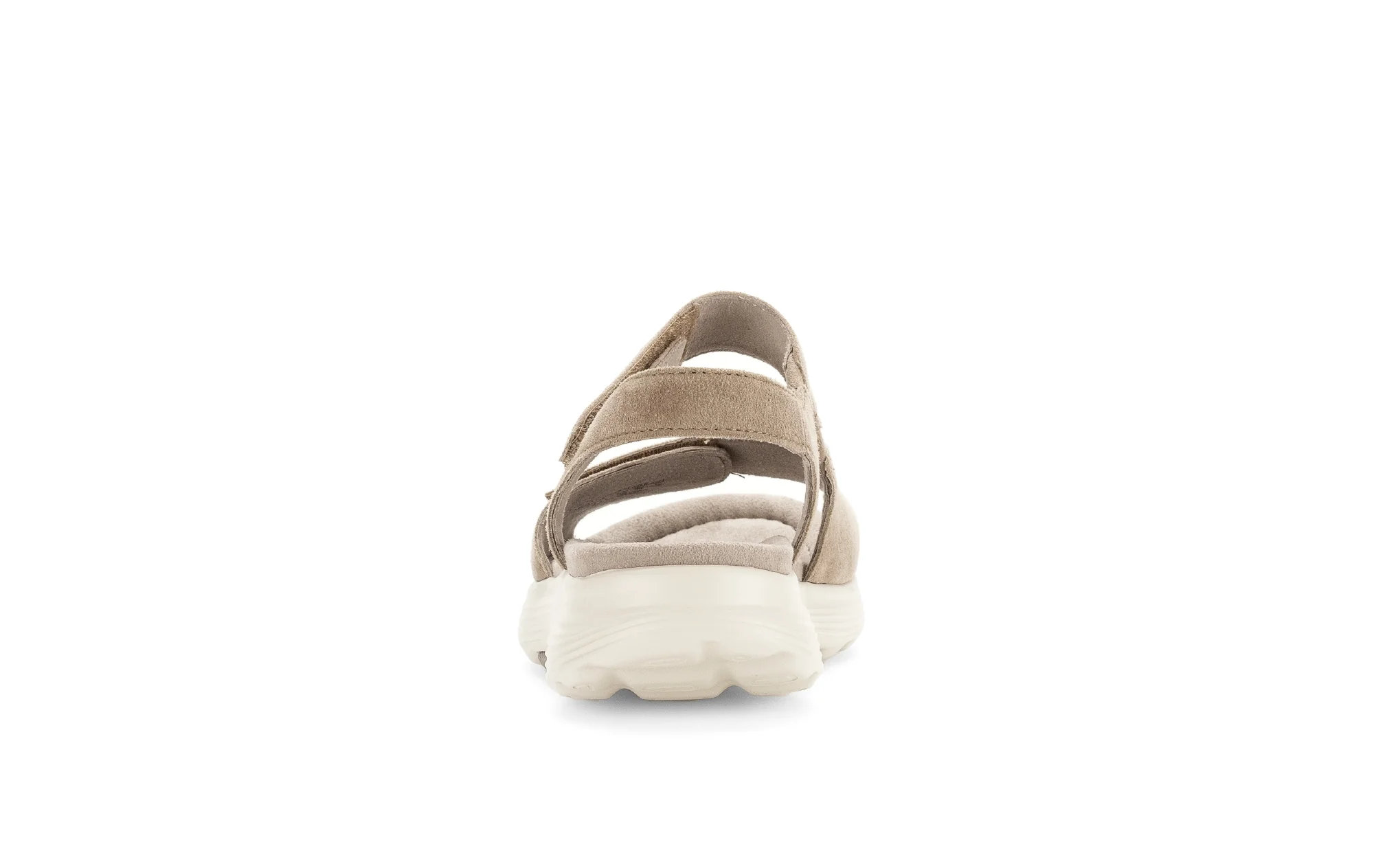 Sandales beiges en cuir velours - Image 4