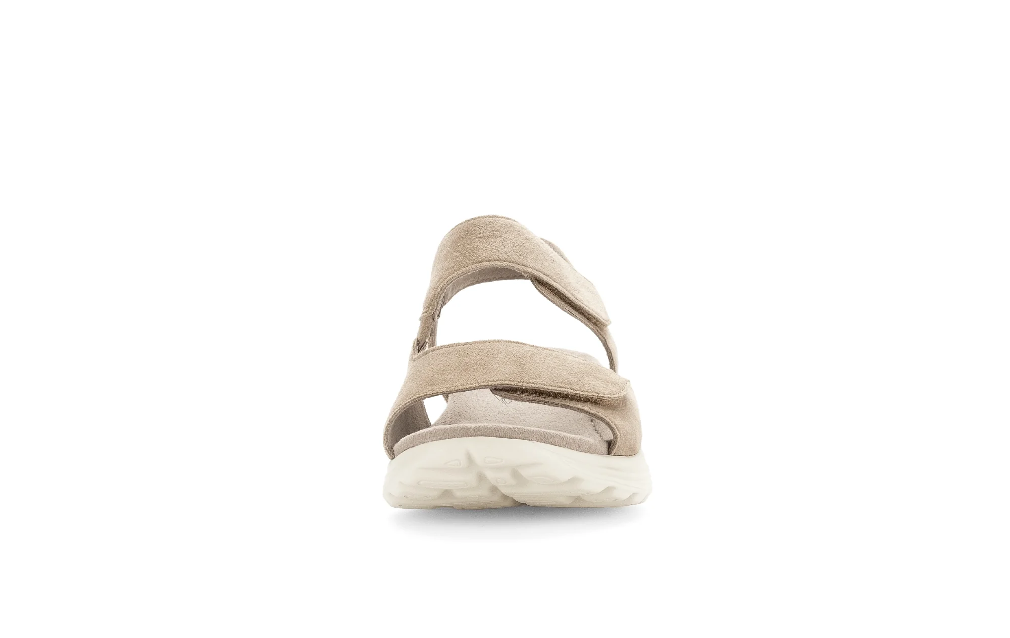 Sandales beiges en cuir velours - Image 5
