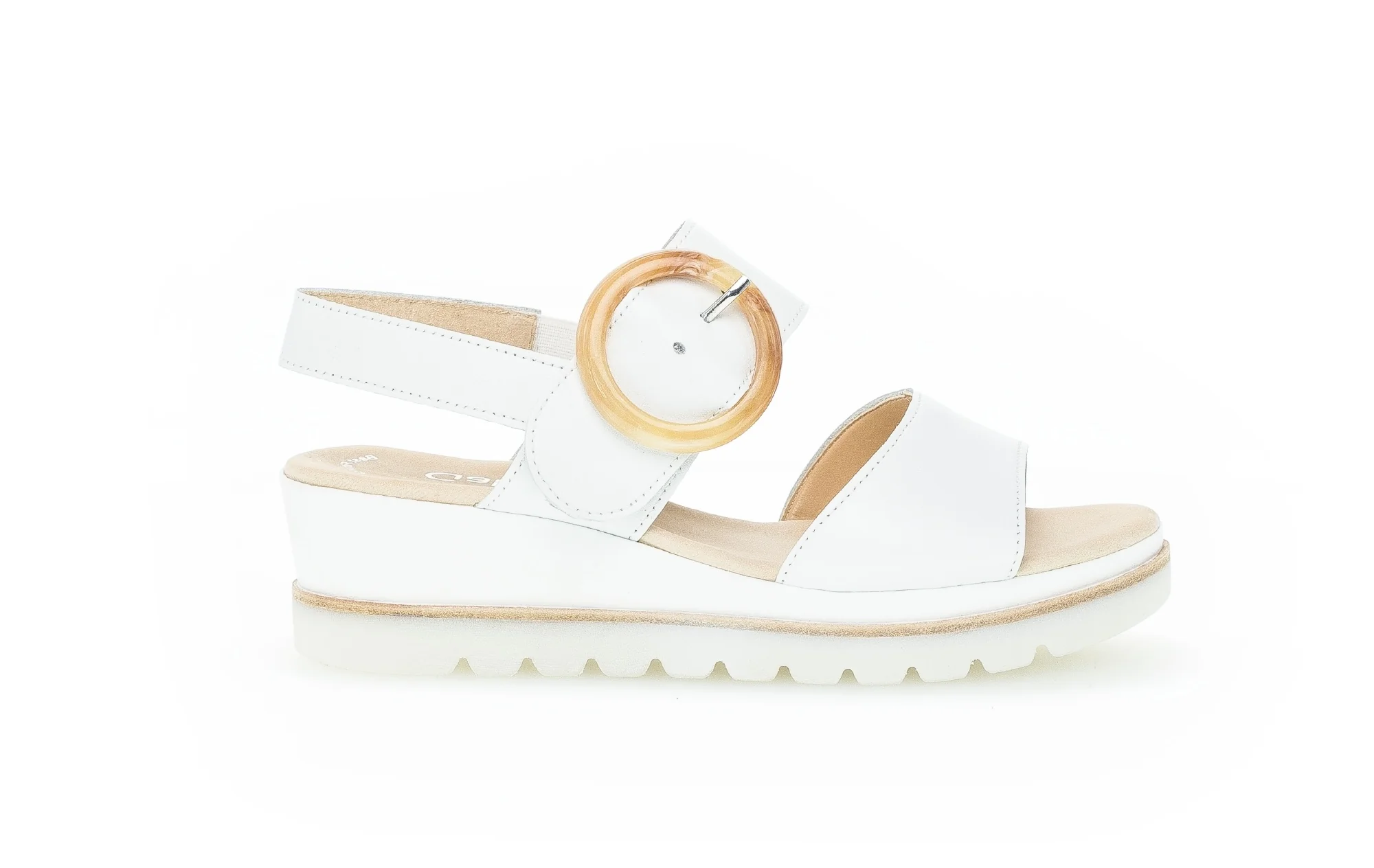 Sandales blanches en cuir lisse