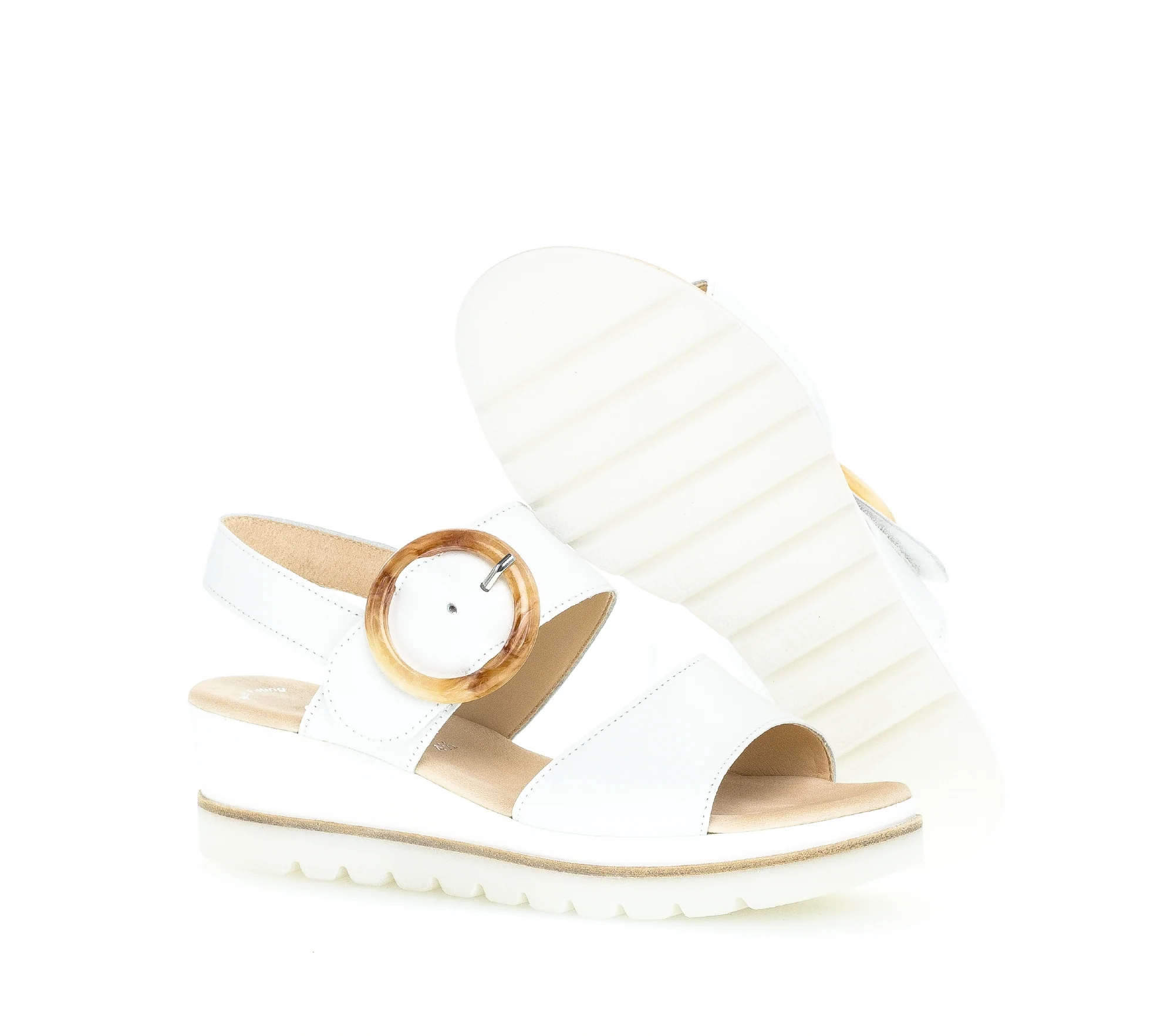 Sandales blanches en cuir lisse - Image 5