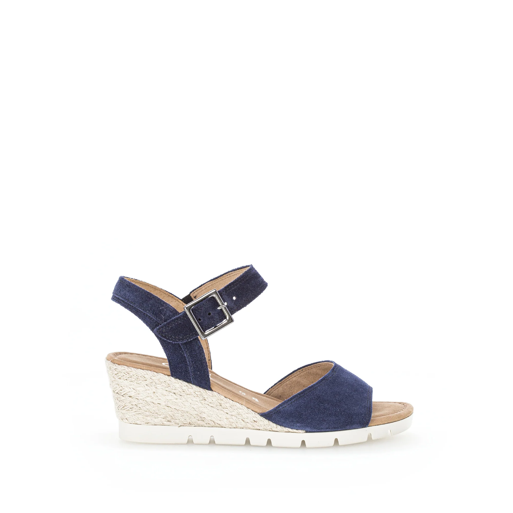 Sandales marine en cuir velours