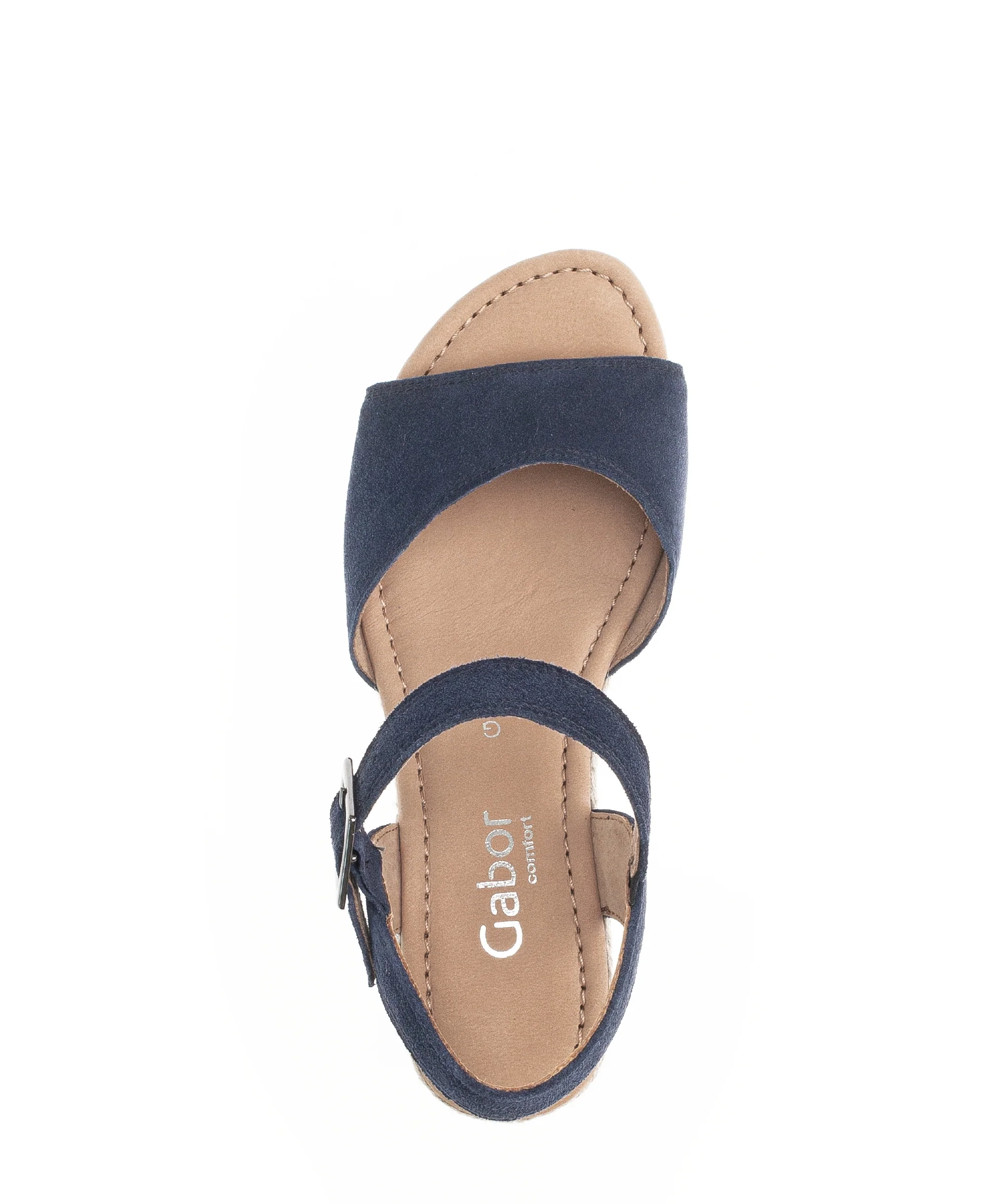 Sandales marine en cuir velours - Image 5