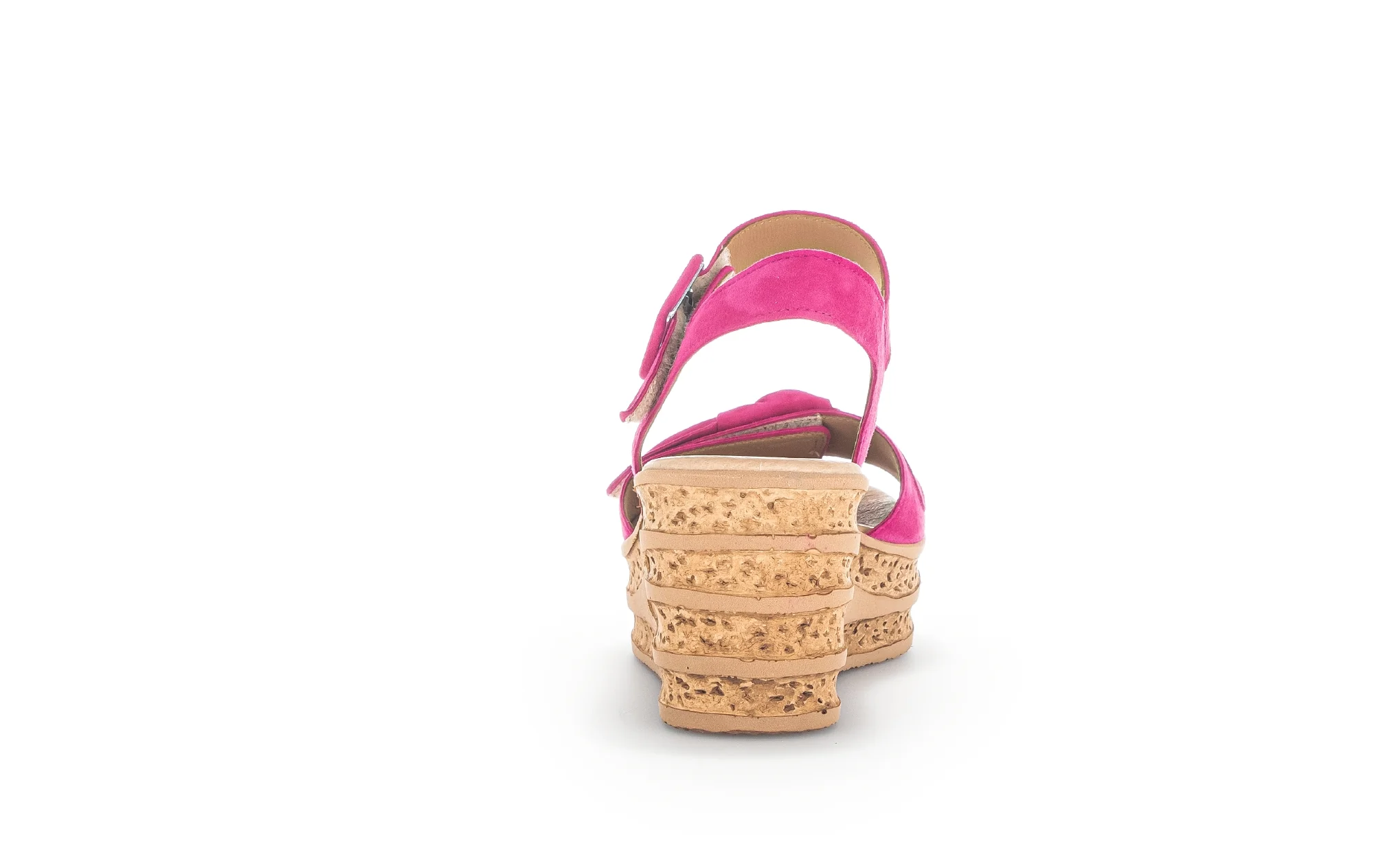 Sandales rose foncé en cuir velours - Image 4