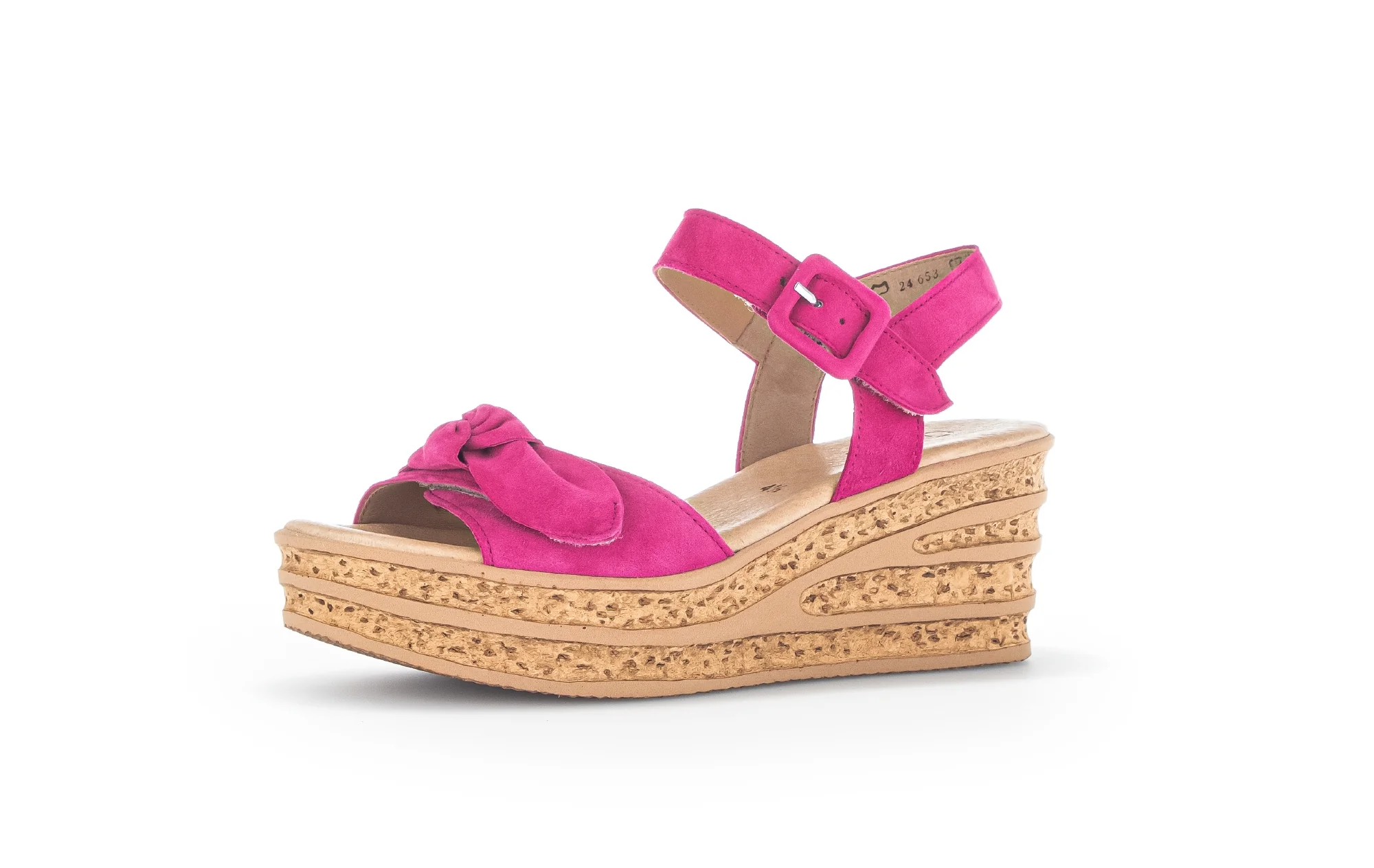 Sandales rose foncé en cuir velours - Image 6