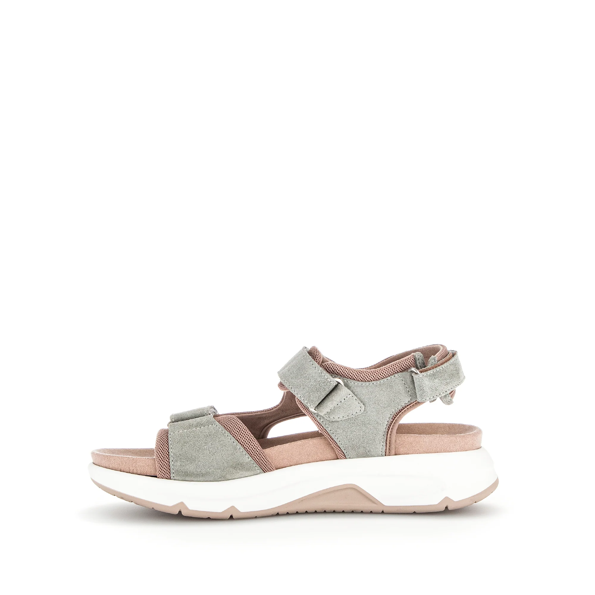 Sandales vertes/lins en cuir velours - Image 2